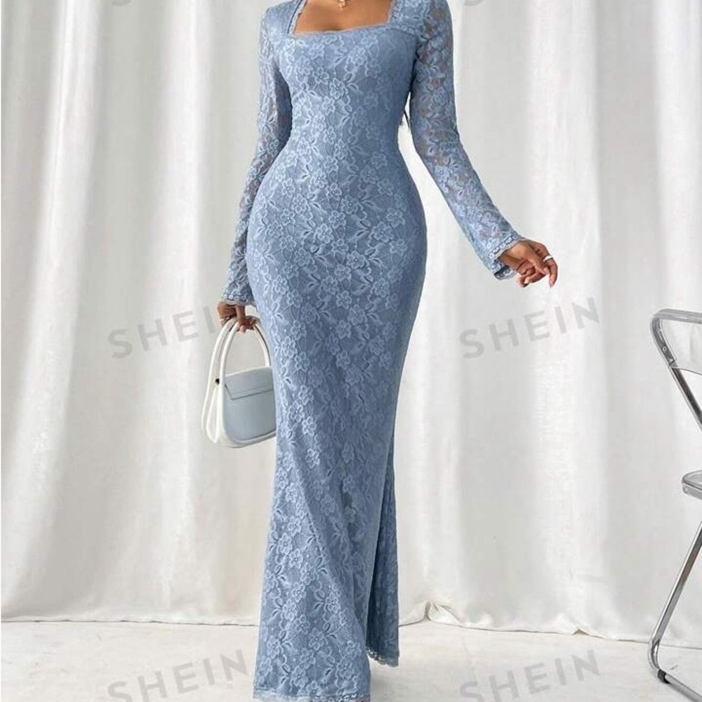 SHEIN Aloruh Women's Lace Bodycon Mermaid Dress